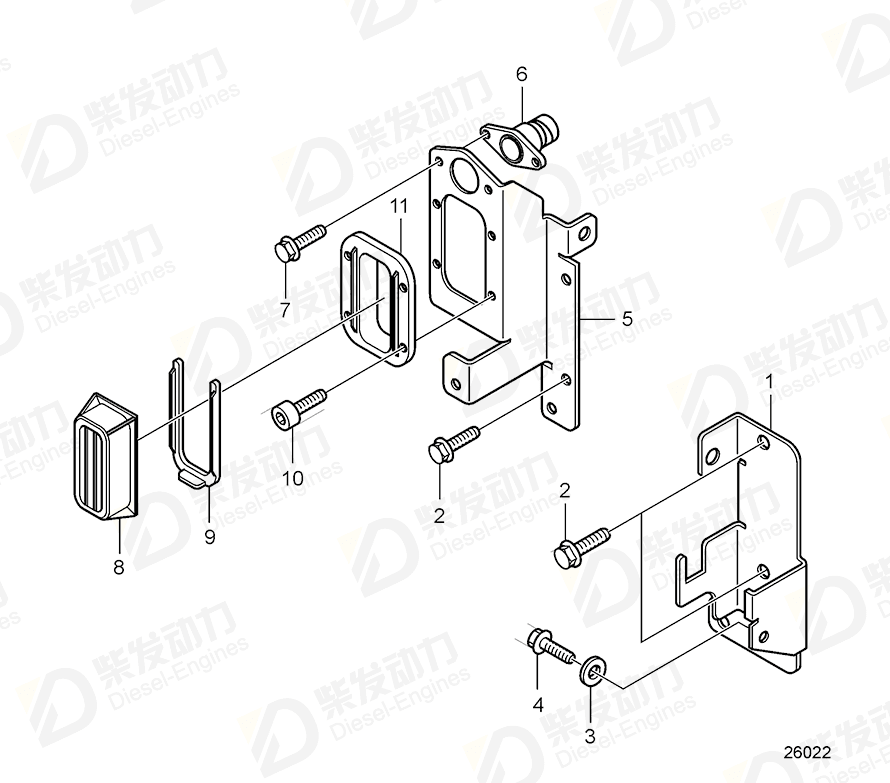 volvo penta Bracket 21739089 Drawing